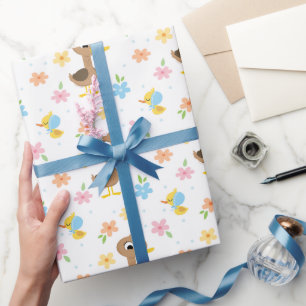 Super Simple   5 Little Ducks Boy Baby Shower Wrapping Paper