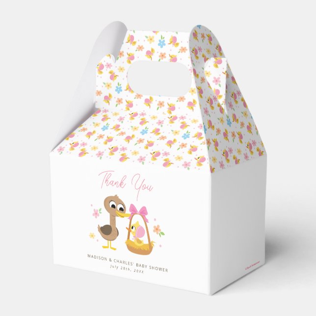 Super Simple | 5 Little Ducks Girl Baby Shower Favor Boxes (Front Side)