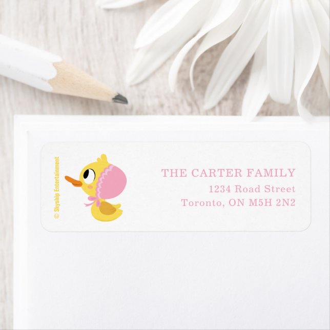 Super Simple | 5 Little Ducks Girl Baby Shower Label (Insitu)
