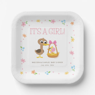 Super Simple 5 Little Ducks Girl Baby Shower Paper Plates