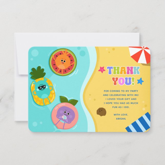 Super Simple Bumble Numbs Summer Birthday Thank You Card (Front)