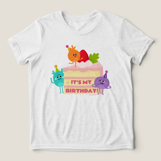 Super Simple | Bumble Nums Birthday Cake Tri-Blend Shirt (Design Front)