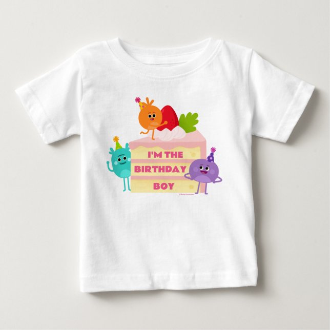 Super Simple | Bumble Nums Cake - Birthday Boy Baby T-Shirt (Front)
