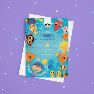 Super Simple Character Confetti Birthday Invitation