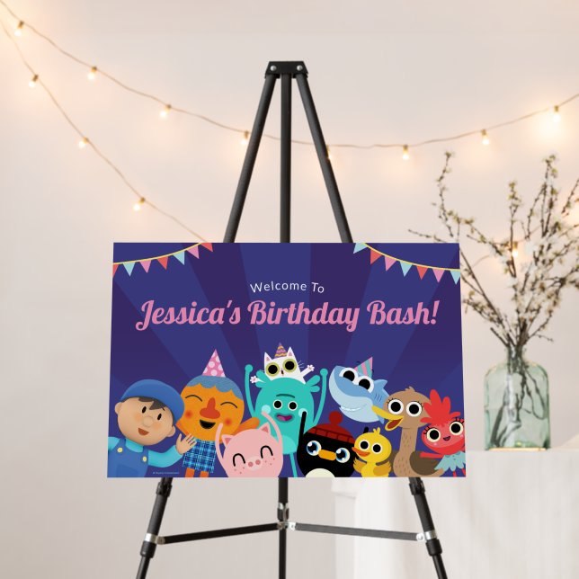 Super Simple Characters Festive Birthday Banner Foam Board (In Situ (Stand))