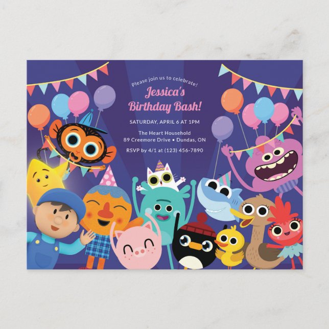 Super Simple Characters Festive Birthday Postcard (Front)
