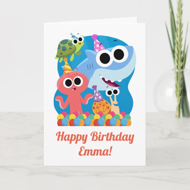 Super Simple | Finny the Shark Confetti Birthday Card (Front)