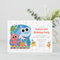 Super Simple Finny the Shark Confetti Birthday Invitation Zazzle