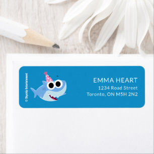 Super Simple Finny the Shark Confetti Birthday Label