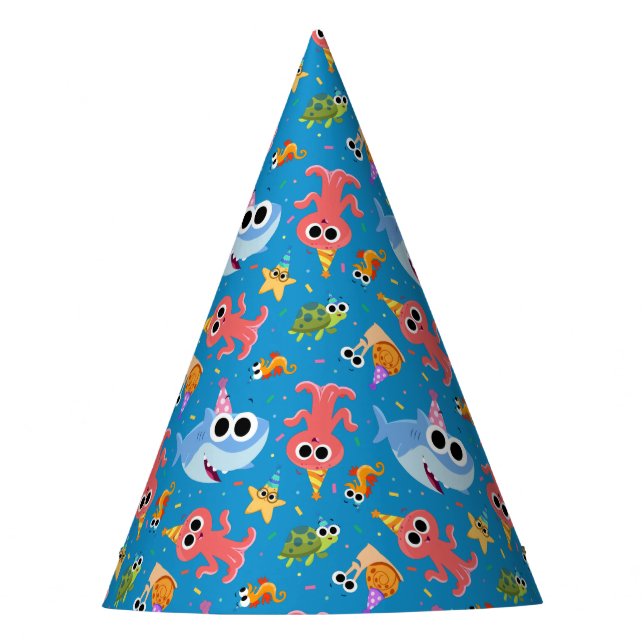 Super Simple | Finny the Shark Confetti Birthday Party Hat (Front)