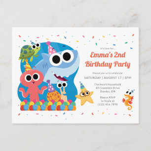 Super Simple Finny the Shark Confetti Birthday Postcard