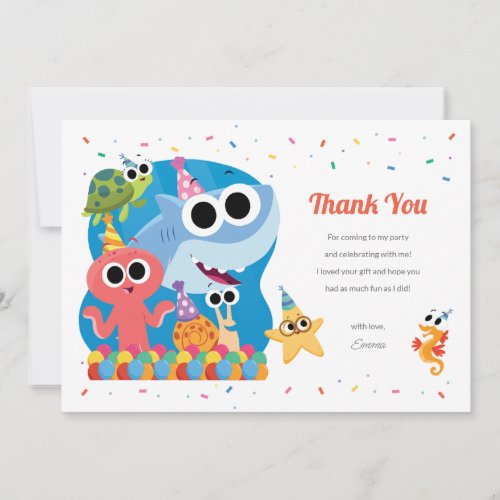 Super Simple  Finny the Shark Confetti Birthday Thank You Card