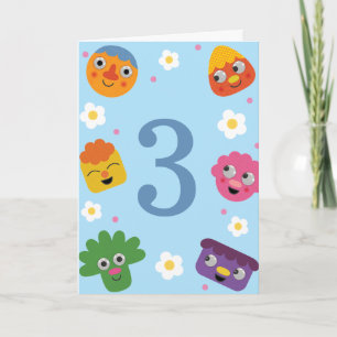Super Simple   Noodle & Pals Blue Floral Birthday Card