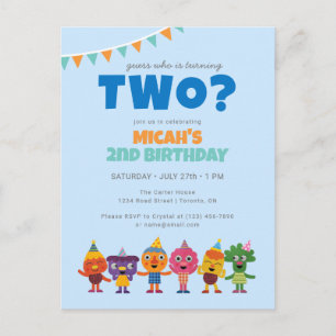 Super Simple Noodle & Pals Character Birthday Postcard