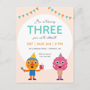 Super Simple   Noodle & Pals  Pink Birthday Postcard