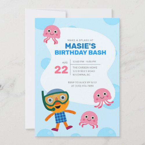 Super Simple  Noodle  Pals Swim Party Invitation