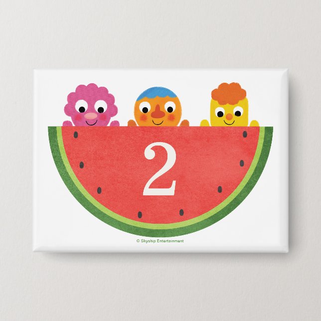 Super Simple | Noodle & Pals Watermelon Party Button (Front)
