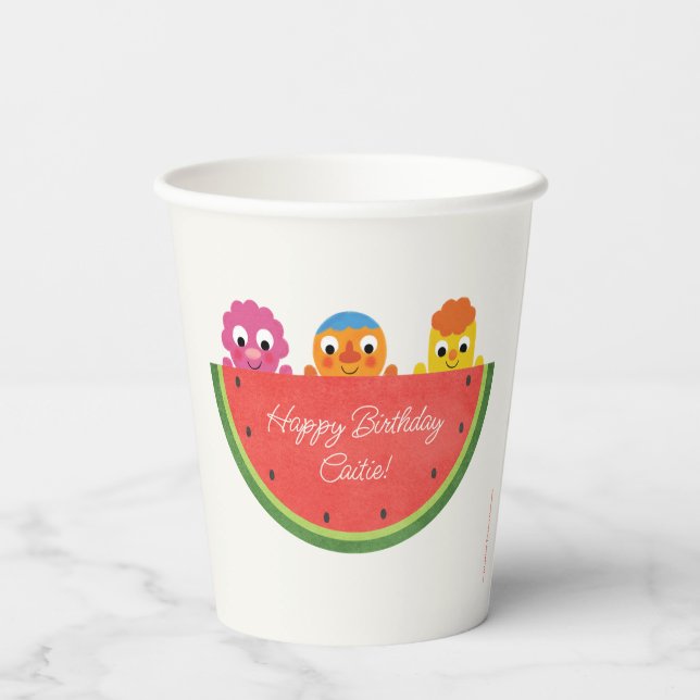 Super Simple | Noodle & Pals Watermelon Party Paper Cups (Back)