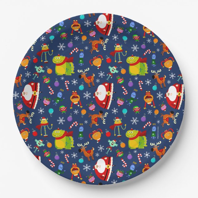 Super Simple Rhymington Holiday Character Paper Plates (Front)