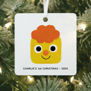 Super Simple Songs Custom Cheesy First Christmas Metal Ornament