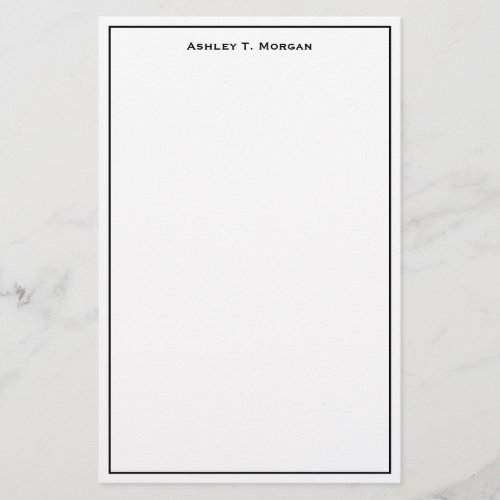 Super Simplicity Black White Personalized Stationery