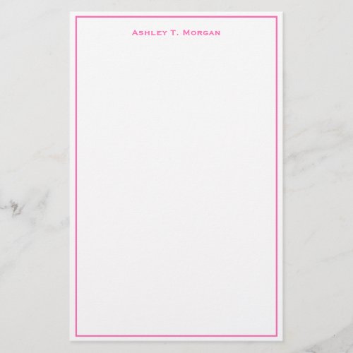 Super Simplicity Hot Pink White DIY Frame Stationery