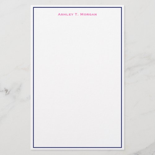 Super Simplicity Navy Hot Pink White DIY Frame Stationery