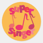 Super Singer Classic Round Sticker at Zazzle