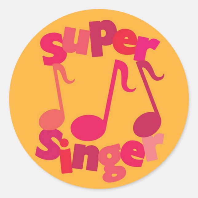 Super Singer Classic Round Sticker (Front)