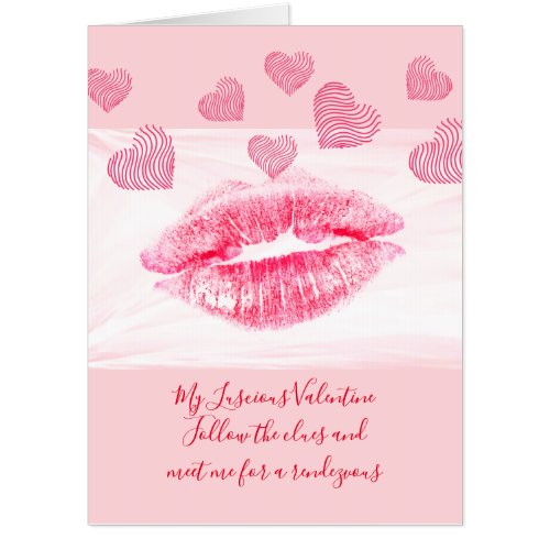 Super Size Large Valentine Secret Rendezvous Clue Card