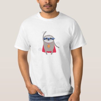 Super Sloth Hero In Cape T-shirt by i_love_cotton at Zazzle