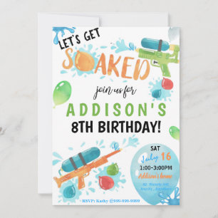 Super Soaker Birthday Invitation Card