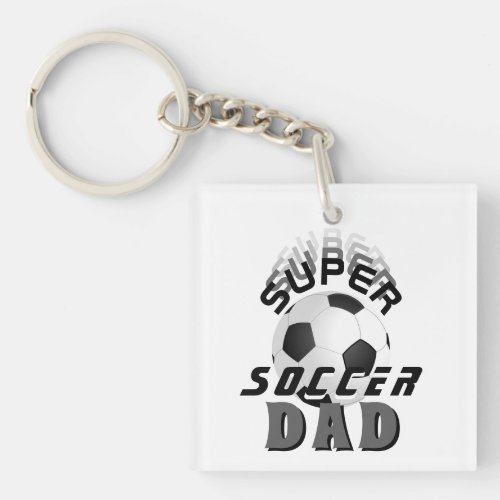 Super Soccer Dad Football Ball Sports Photo  Keychain