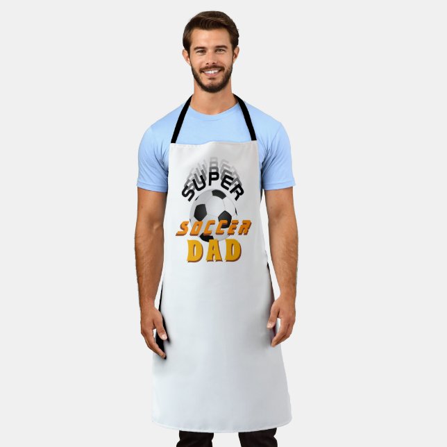 Super Soccer Dad Football Ball Sporty Father Apron (Worn)