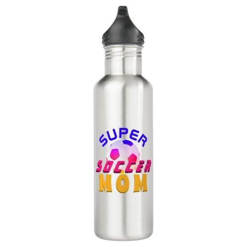 Super Soccer Mom Football Ball Colorful Stainless Steel Water Bottle