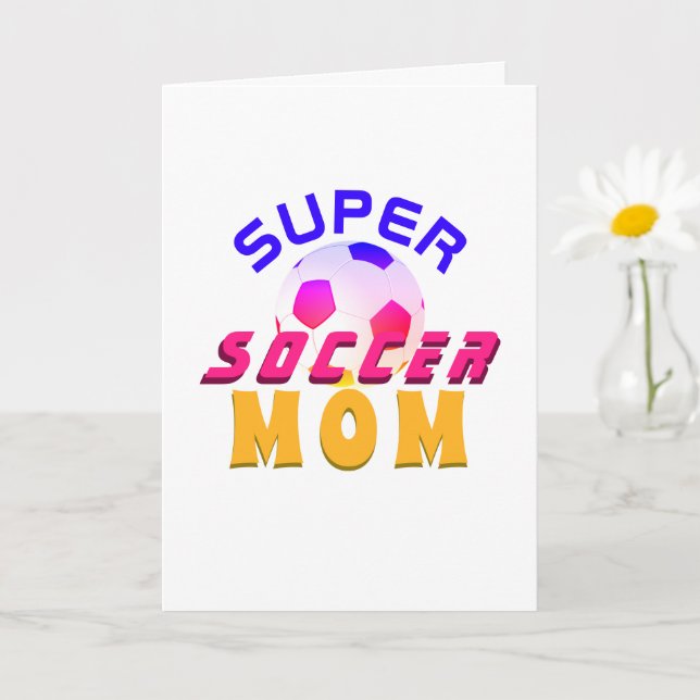 Super Soccer Mom Football Sporty Mother`s Day Card (Small Plant)