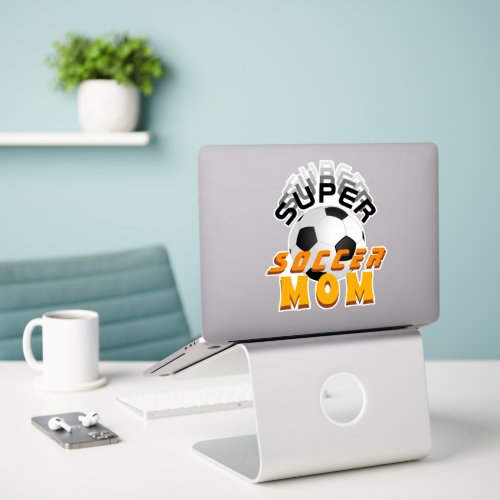 Super Soccer Mom Typography Sporty Mother Sticker