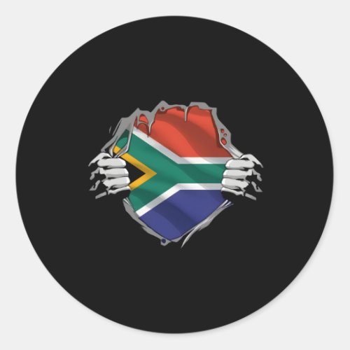 Super South African Heritage Proud South Africa Ro Classic Round Sticker