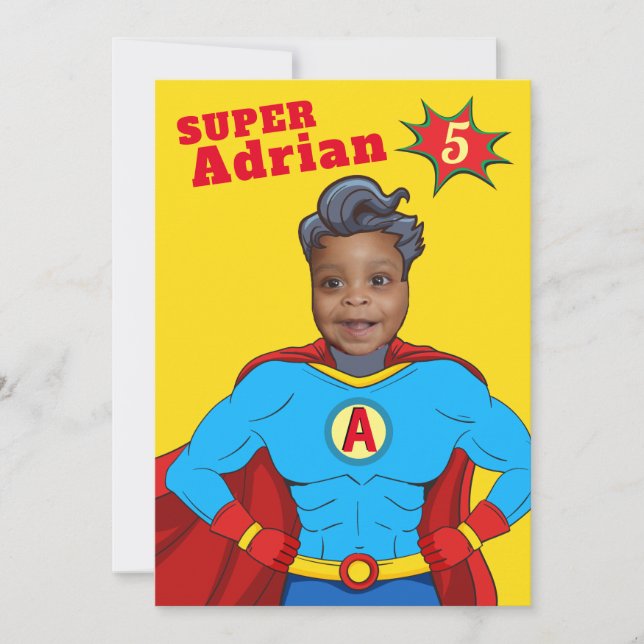 Super Special Kids 🌟 Greatest Superhero Invitation (Front)