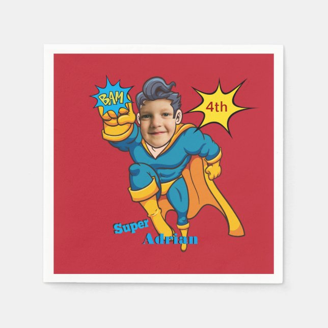 Super Special Kids 🌟 Greatest Superhero Paper Napkins (Front)