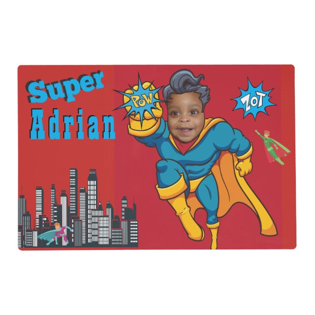 Super Special Kid's Greatest Superhero Photo Placemat (Front)