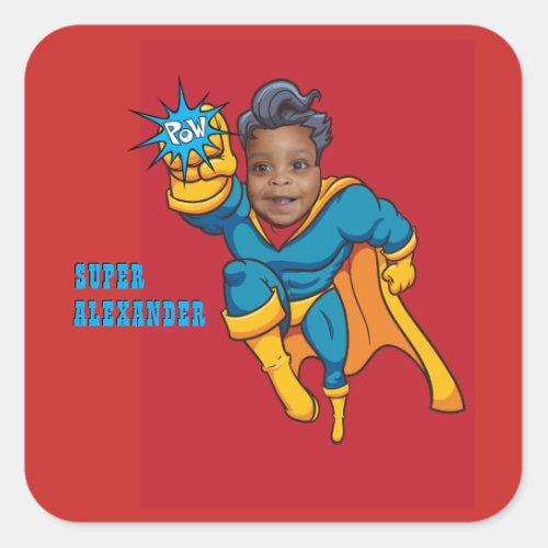 Super Special Kids Greatest Superhero Square Sticker