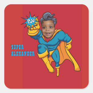 Super Special Kid's Greatest Superhero Square Sticker
