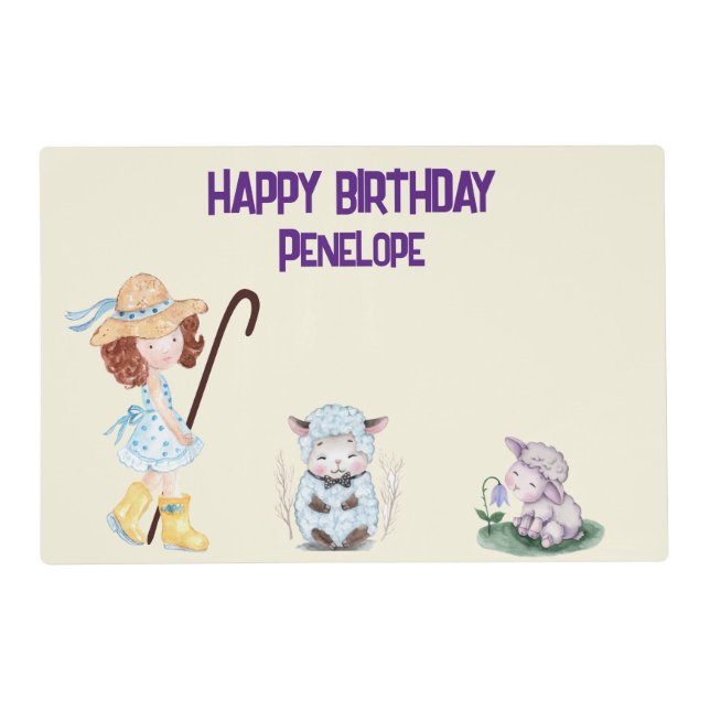 Super Special LITTLE BO PEEP Photo Placemat (Back)