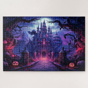 Super Spooky Haunted Manor Happy Halloween Jigsaw Puzzle