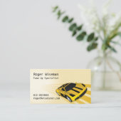 Super Sporty Yellow Business Card (Standing Front)