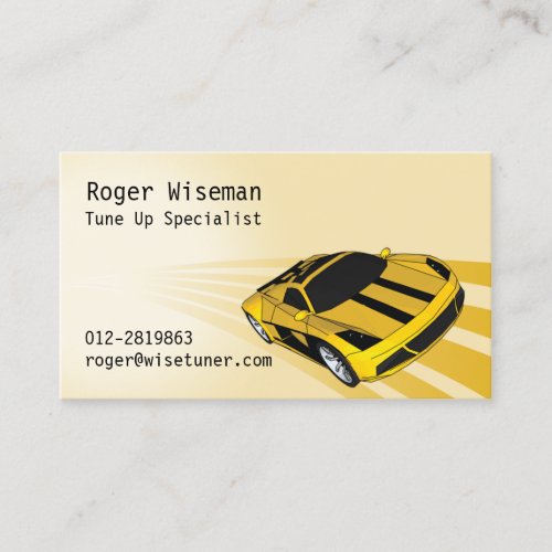 Super Sporty Yellow Business Card
