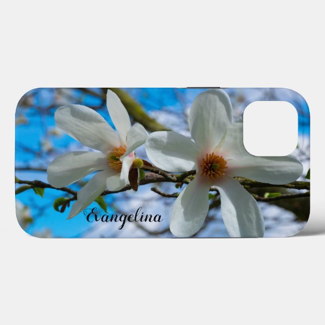 Super Spring Magnolia Blossom Custom Name Case-Mate iPhone Case (Back (Horizontal))