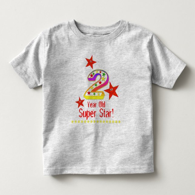 Super Star 2nd Birthday Shirt for Boys (Front)