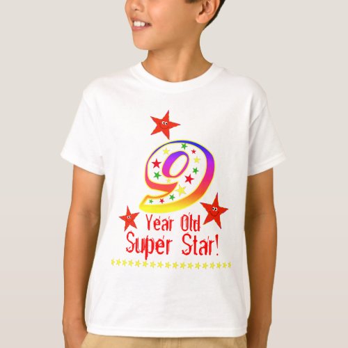 Super Star 9th Birthday Shirt for Boys
